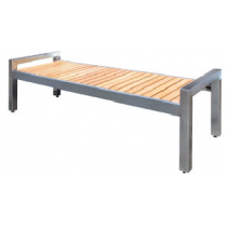 STAINLESS STEEL + WOOD BENCHES