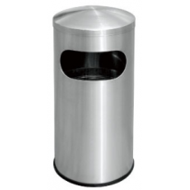 STAINLESS STEEL ROUND WASTE BIN c/w DOME TOP